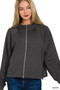 Zenana Soft Scuba Full Zip Hoodie Jacket