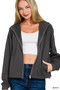 Zenana Soft Scuba Full Zip Hoodie Jacket