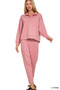 Zenana Scuba Half Zip Pullover and Jogger Set