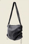 Fame Ruched Detail Faux Leather Shoulder Bag