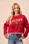 BiBi Christmas Theme Sequin Lattering Sweater