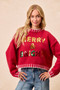 BiBi Christmas Theme Sequin Lattering Sweater