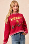 BiBi Christmas Theme Sequin Lattering Sweater
