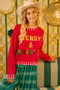 BiBi Christmas Theme Sequin Lattering Sweater