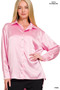 Zenana Satin Button Down Long Sleeve Shirt
