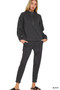 Zenana Scuba Half Zip Pullover and Jogger Set