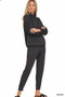 Zenana Scuba Half Zip Pullover and Jogger Set