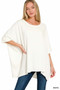 Zenana Raised Ribbed Bat Sleeve Top