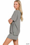 Zenana Soft Melange Short Sleeve Tee and Shorts Set