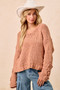 BiBi Chunky Knit Sweater with Flower Detail Sleeves