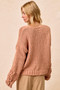 BiBi Chunky Knit Sweater with Flower Detail Sleeves