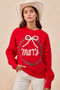 BiBi Christmas Wreath Merry Letter Knit Top