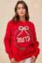 BiBi Christmas Wreath Merry Letter Knit Top