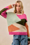 BiBi Multi Color Block Sweater Top