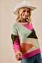 BiBi Multi Color Block Sweater Top