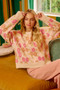 BiBi Towel Texture Floral Pattern Sweater