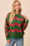 BiBi Christmas Theme Chevron Sequins Detail Sweater
