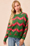 BiBi Christmas Theme Chevron Sequins Detail Sweater