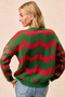 BiBi Christmas Theme Chevron Sequins Detail Sweater