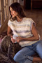 SO ME Soft Fuzzy Multi Color Stripe Cozy Sweater Top
