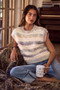 SO ME Soft Fuzzy Multi Color Stripe Cozy Sweater Top