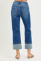 RISEN High Rise Straight Jeans with Distressed Hem