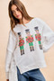 BiBi Christmas Sequin Nutcrackers Embroidery Sweatshirt