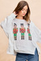 BiBi Christmas Sequin Nutcrackers Embroidery Sweatshirt
