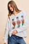 BiBi Christmas Sequin Nutcrackers Embroidery Sweatshirt