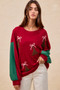 BiBi Christmas Theme Tree Embroidered Sweater