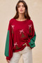 BiBi Christmas Theme Tree Embroidered Sweater