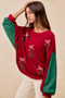 BiBi Christmas Theme Tree Embroidered Sweater