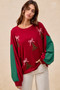 BiBi Christmas Theme Tree Embroidered Sweater