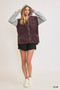 Umgee Contrast Hooded Chenille Jacket