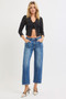 RISEN High Rise Crop Straight Jeans