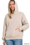 Zenana Fleece Acid Wash Kangaroo Pocket Hoodie