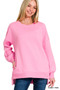 Zenana Fleece Hi-low Boyfriend Sweatshirts with Pockets