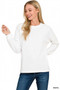Zenana Double Knit Round Neck Long Sleeve Top