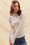 SO ME Floral Print Textured Long Sleeve Knit Top