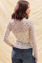 SO ME Floral Print Textured Long Sleeve Knit Top