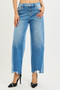 RISEN Full Size Slouchy Cropped Barrel Jeans with Contrast Wash Plus Size