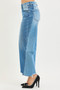 RISEN Full Size Slouchy Cropped Barrel Jeans with Contrast Wash Plus Size