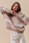 SO ME Variegated Stripe Textured Loose Fit Sweater