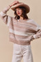 SO ME Variegated Stripe Textured Loose Fit Sweater