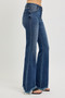 RISEN Full Size Mid Rise Flare Frayed Hem Jeans Plus Size