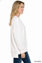 Zenana Fleece Hi-low Boyfriend Sweatshirts with Pockets