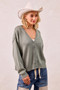 BiBi Washed Sweater V Neck Cardigan