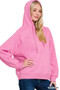 Zenana Drawstring Relaxed Fit Fleece Hoodie