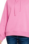 Zenana Drawstring Relaxed Fit Fleece Hoodie