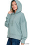 Zenana Oversized Fleece Kangaroo Pocket Hoodie